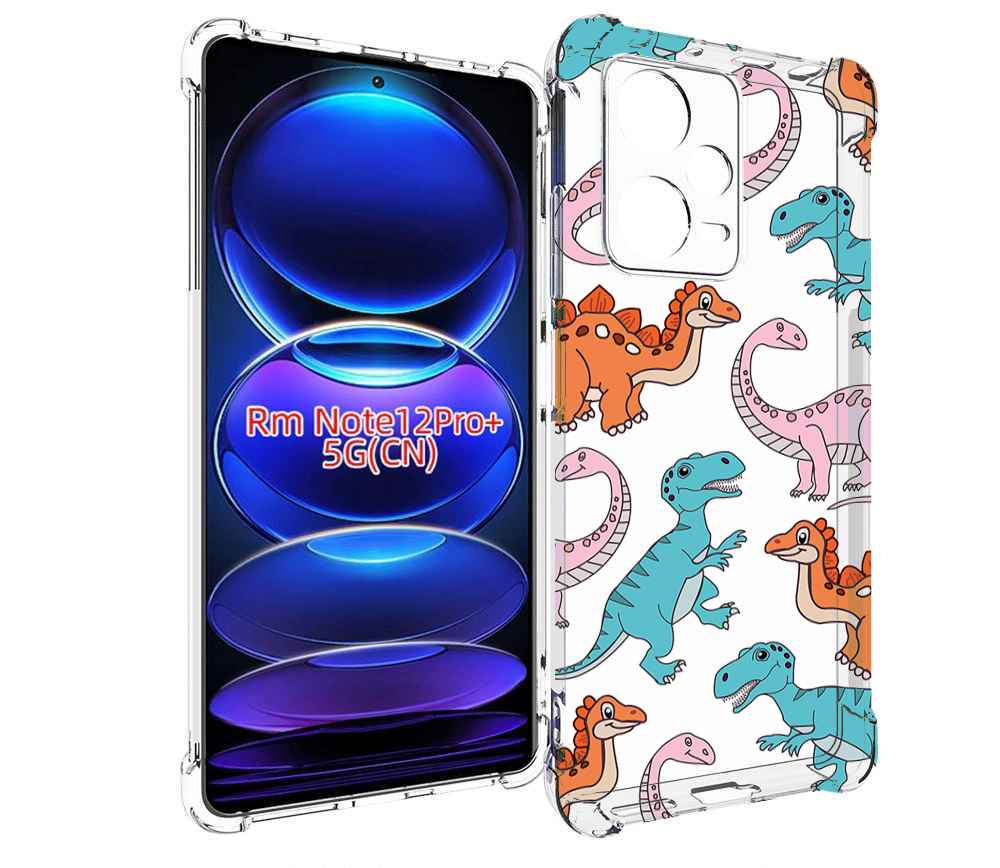 

Чехол MyPads разные-динозаврики для Xiaomi Redmi Note 12 Pro + Plus, Прозрачный, Tocco