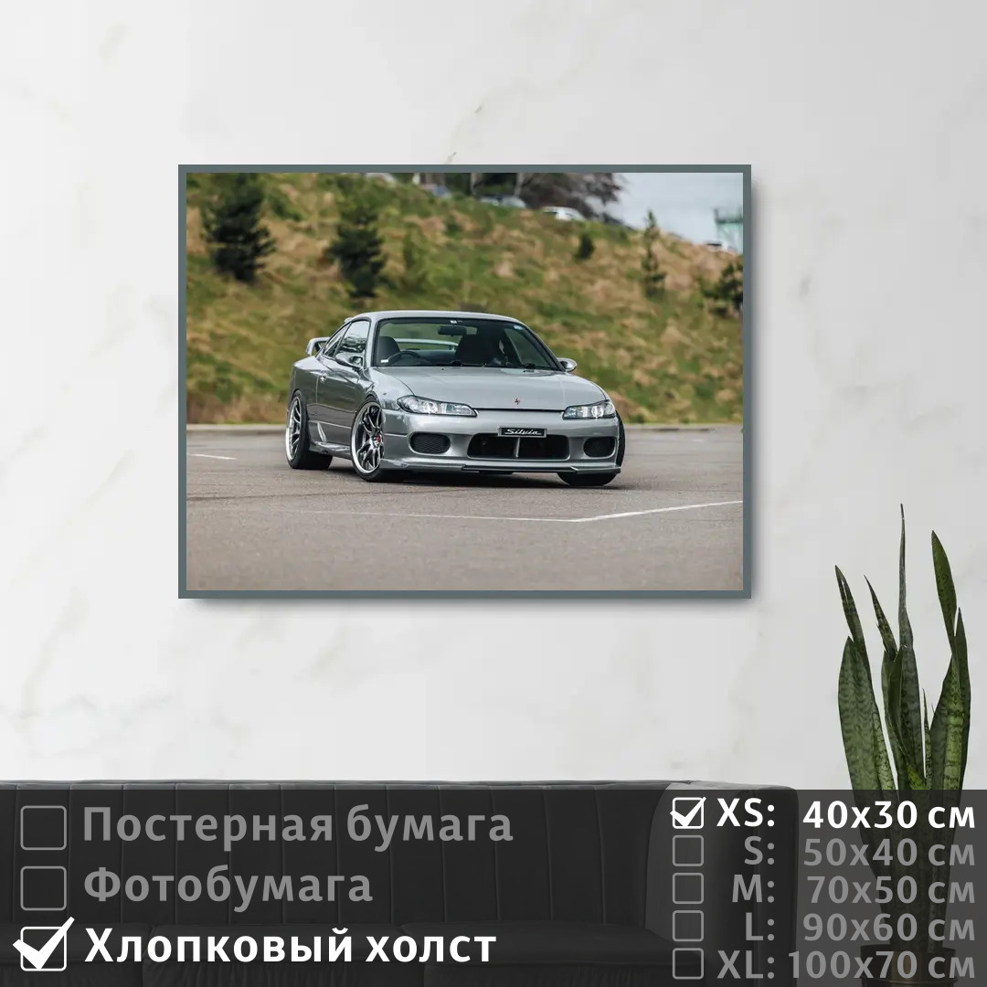 

Постер на холсте ПолиЦентр Машина на стену ниссан 40х30 см, МашинаНаСтенуНиссан