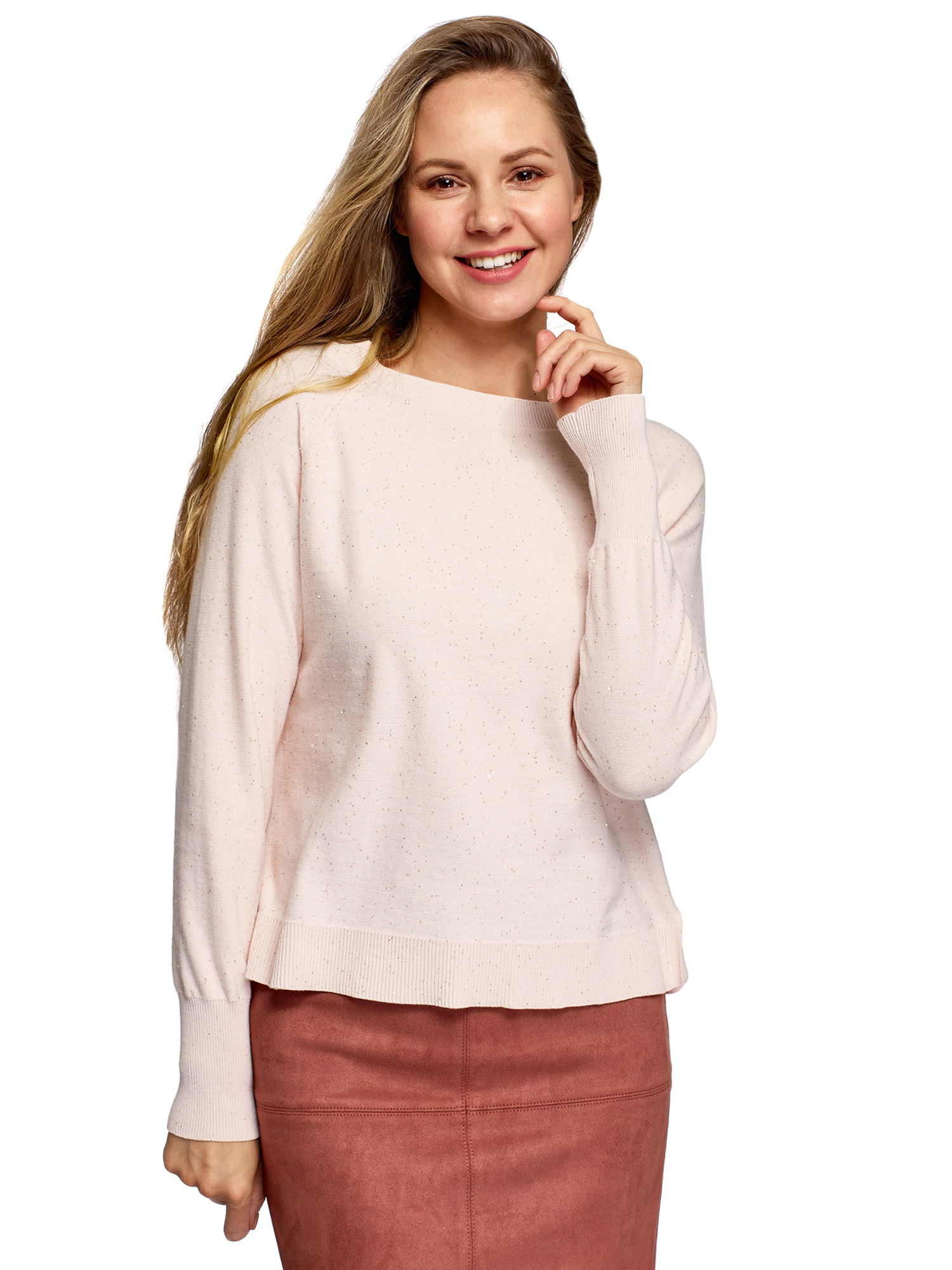 

Джемпер женский oodji 63812691 розовый 2XL, 63812691