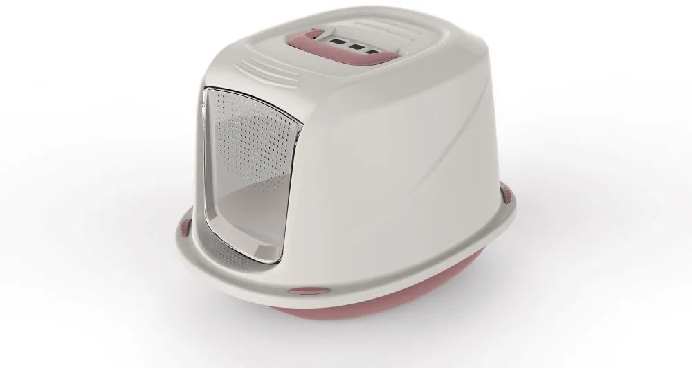 Туалет для кошек GALAXY DELUXE закрытый, розовый