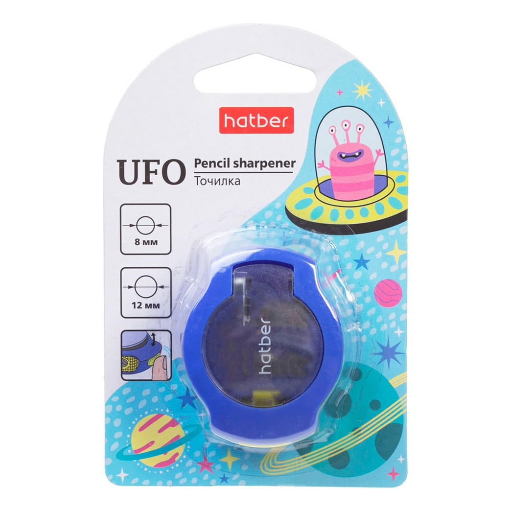 

Точилка ручная Hatber UFO с контейнером 2 отверстия синяя, Синий