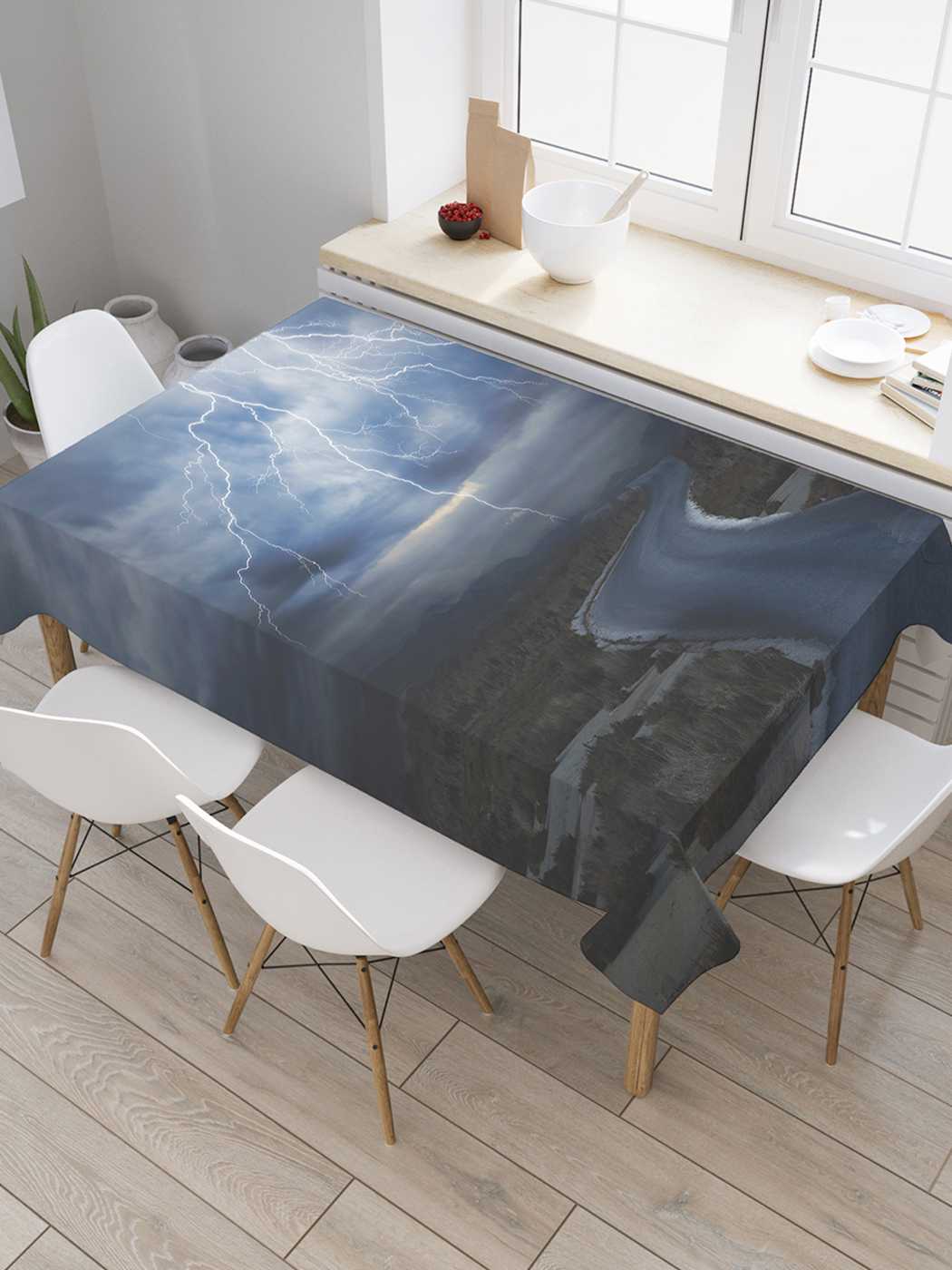 

Скатерть прямоугольная JoyArty "Путь к центру бури" из сатена, 120x145 см, Бежевый, Путь к центру бури