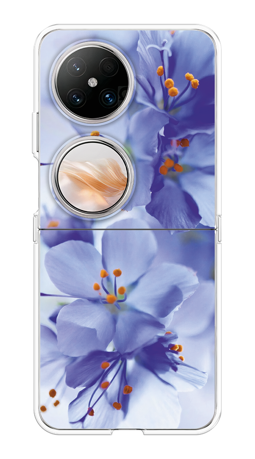 

Чехол на Huawei Pocket 2 "Фиолетовые цветки", Фиолетовый;синий, 6123850-1
