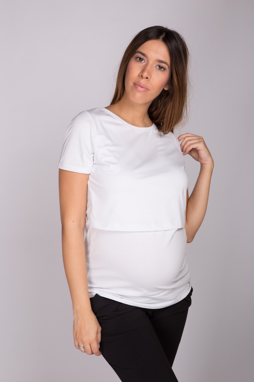 Футболка для беременных женская Tibba Clothes T-007-W белая M