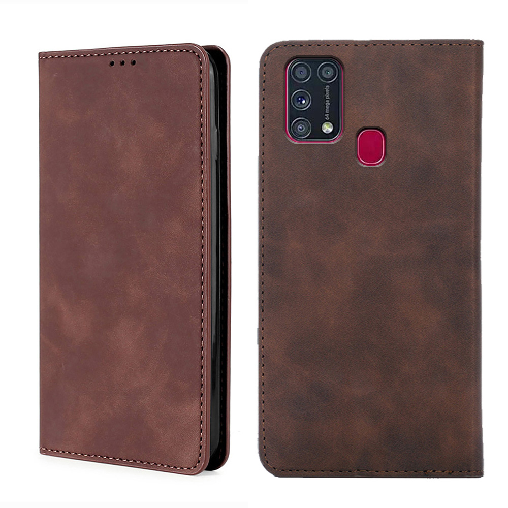 

Чехол-книжка MyPads для Samsung Galaxy M31 SM-M315F / Самсунг М31 мягкое прикосновение ..., Коричневый