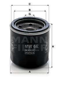 

Фильтр масляный двигателя MANN-FILTER MW64, MW 64
