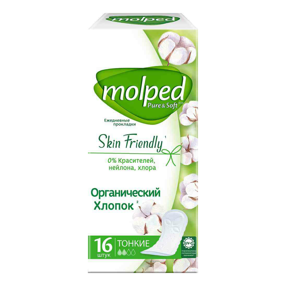 Прокладки ежедневные Molped Pure&Soft Skin Friendly 16 шт.