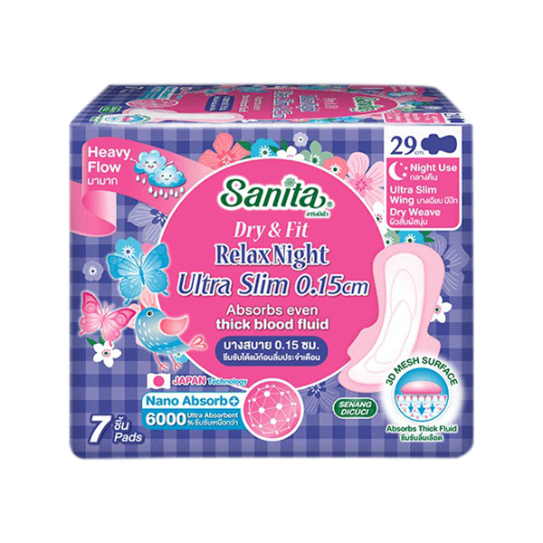 Прокладки гигиенические Sanita Dry & Fit Relax Night Ultra Slim ночные 7 шт.