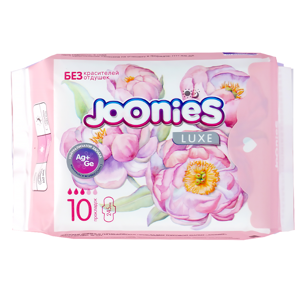 

Прокладки гигиенические Joonies Luxe 10 шт., Белый