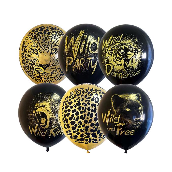 

Шар латексный 12" Wild Party , BLACK&GOLD МИКС, набор 25 шт., День рождения