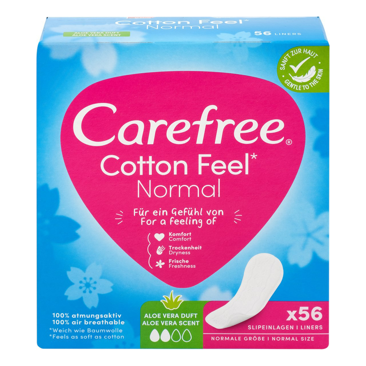 Прокладки гигиенические Carefree Feel Aloe 56 шт.