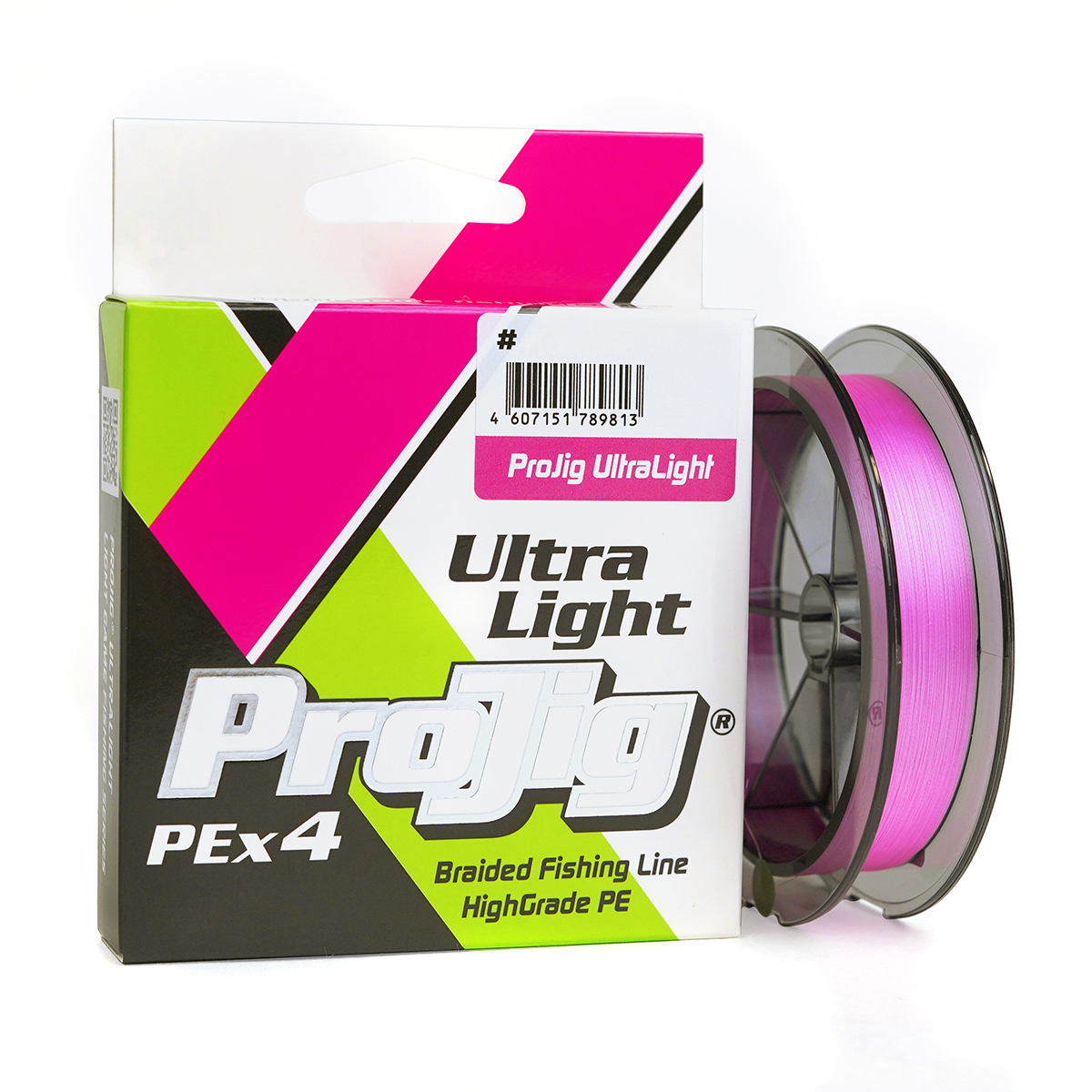 Плетеный шнур ProJig Ultra Light, 0.09 мм, 4.6 кг, 100 м, розовый