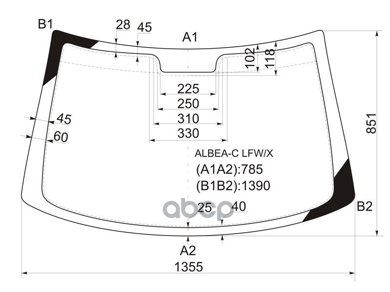 Стекло Лобовое Fiat Albea (Rus) 4D 02-12 Xyg Арт. Albea-C Lfw/X