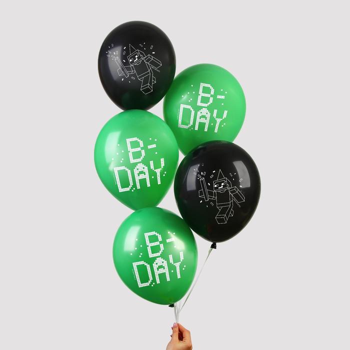 

Шар латексный 12" B-day, 50 шт., День рождения