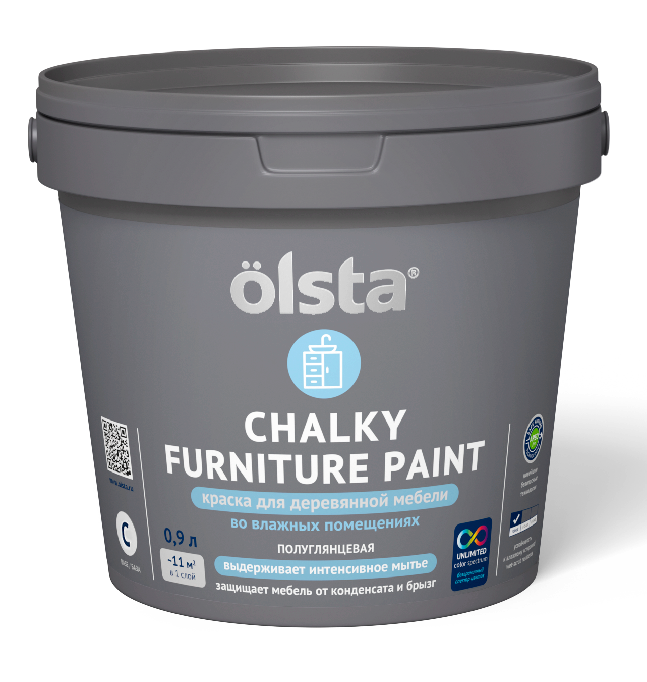 Краска для мебели Olsta Chalky Furniture Paint OCFPC-09 База C 0,9 л (только колеровка) панель dali 223 1g 4sc in bus только сцены arlight 025501