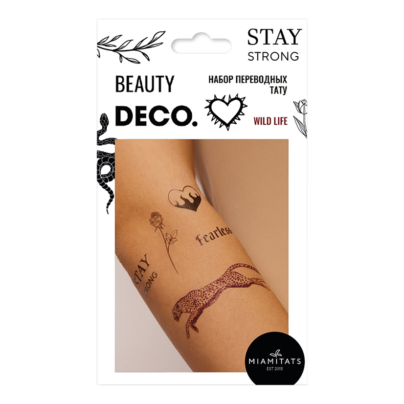 

Переводные татуировки для тела Deco by Miami tattoos Wild Life, Черный