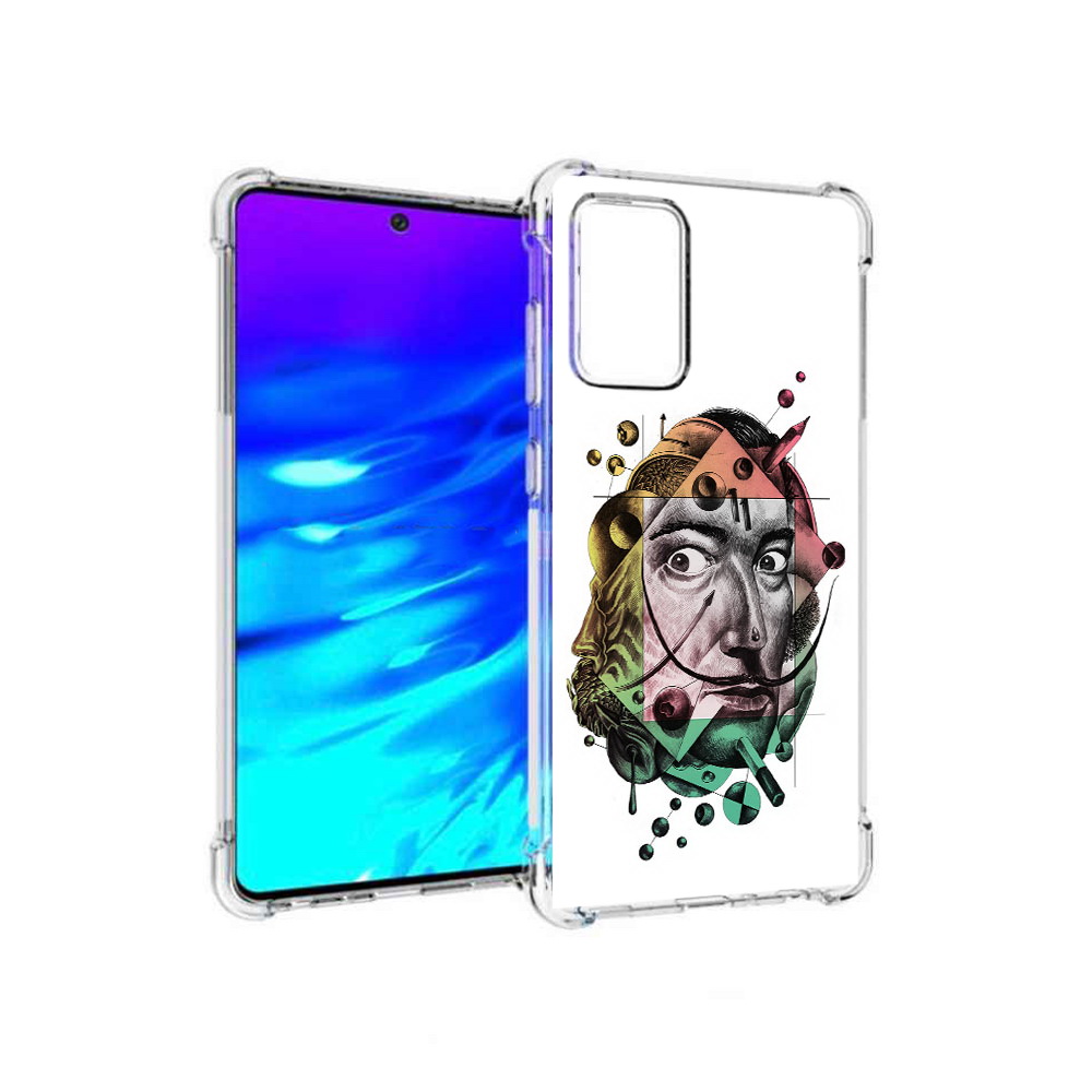 

Чехол MyPads Tocco для Samsung Galaxy A72 разноцветное лицо абстракция (PT158633.553.570), Прозрачный, Tocco