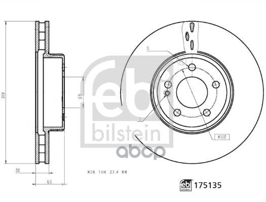 

Диск Тормозной Mercedes W205 14- Передний Вент.d 318Мм. Febi арт. 175135