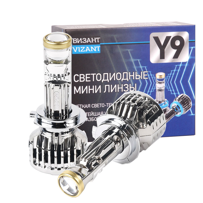 

Светодиодные мини линзы Vizant Y9 цоколь H7 с корейским чипом CSP цвет белый dc 9-32, Y