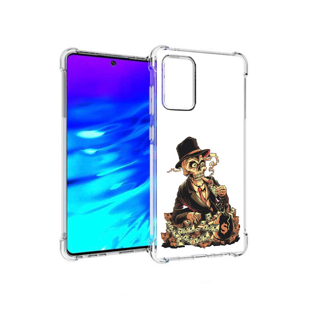 

Чехол MyPads Tocco для Samsung Galaxy A72 нарисованный череп с сигаретой, Прозрачный, Tocco