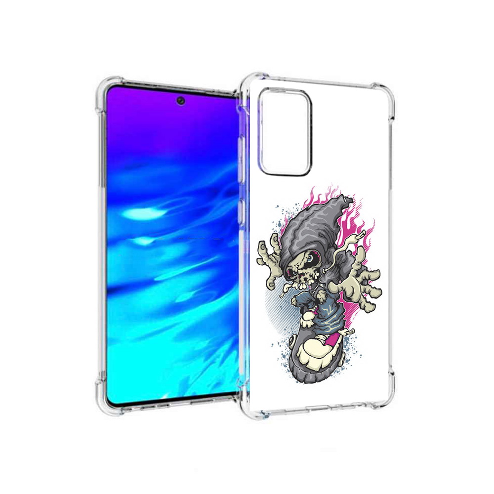 фото Чехол mypads tocco для samsung galaxy a72 нарисованный скелет на скейт борде