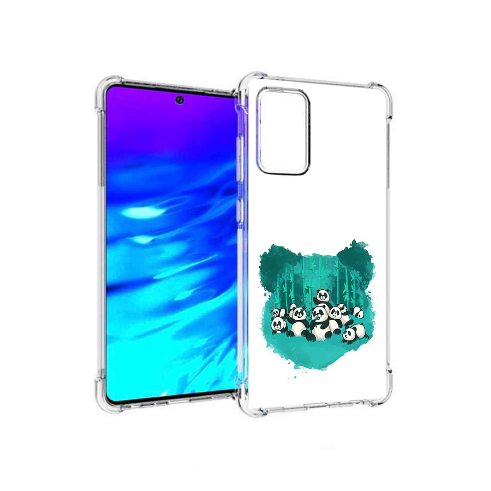 

Чехол MyPads Tocco для Samsung Galaxy A72 нарисованные панды (PT158633.553.508), Прозрачный, Tocco