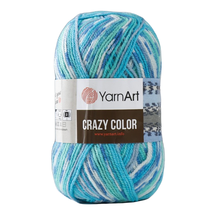 

Пряжа "Crazy color" 25% шерсть, 75% акрил 260м/100гр (98 принт), Разноцветный, Пряжа для вязания "Crazy color"