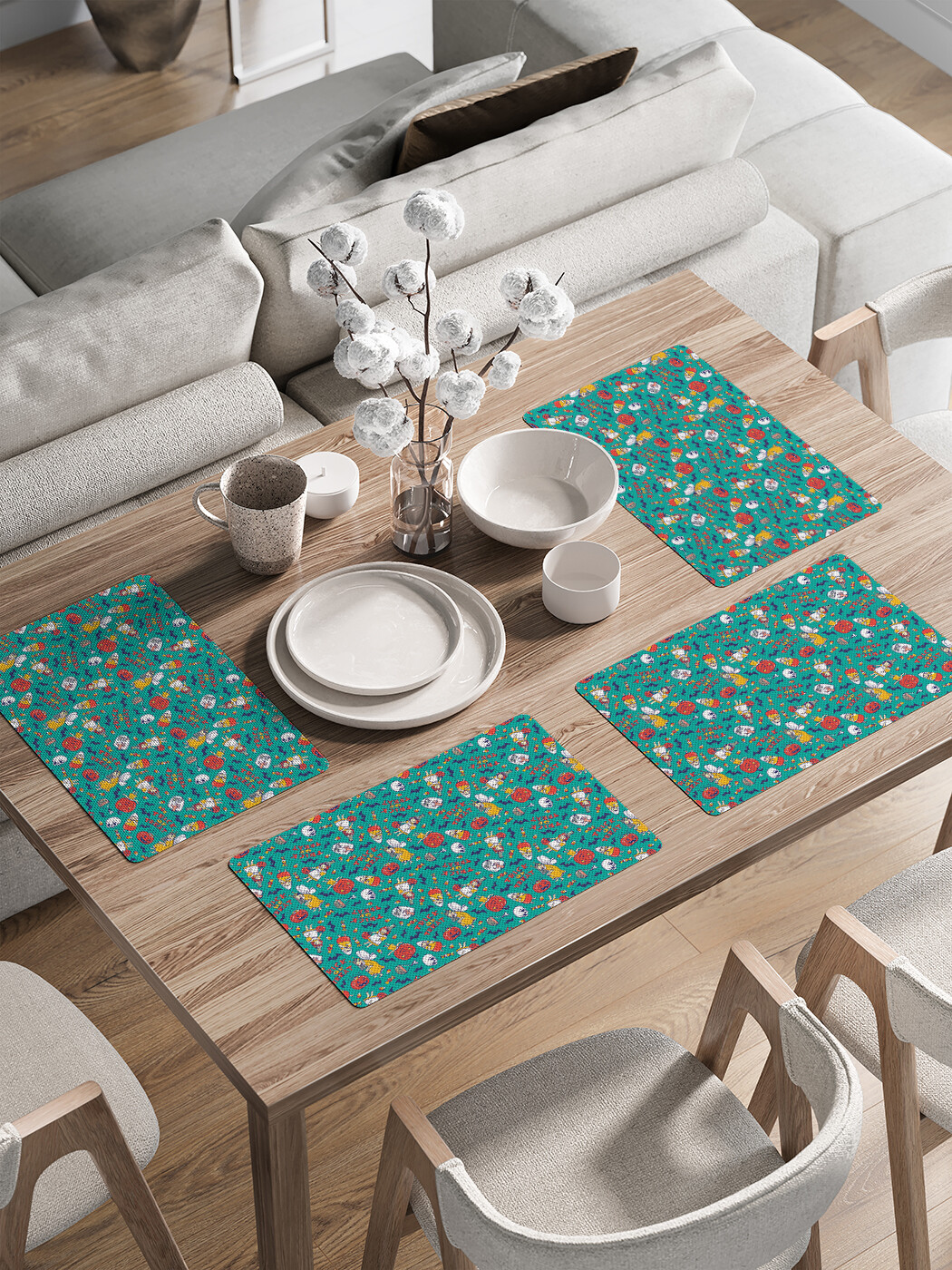 

ser002_427322_30x46 Комплект салфеток с закругленным краем с фотопринтом 46x30 см (4 шт.), Разноцветный