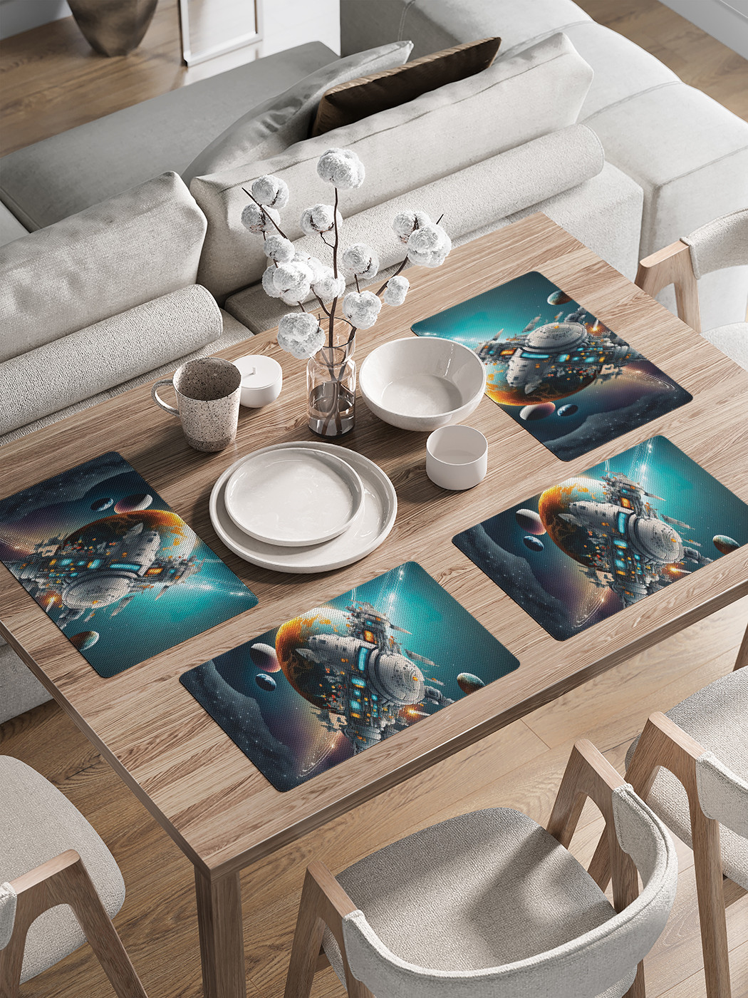 

ser002_427028_30x46 Комплект салфеток с закругленным краем с фотопринтом 46x30 см (4 шт.), Разноцветный
