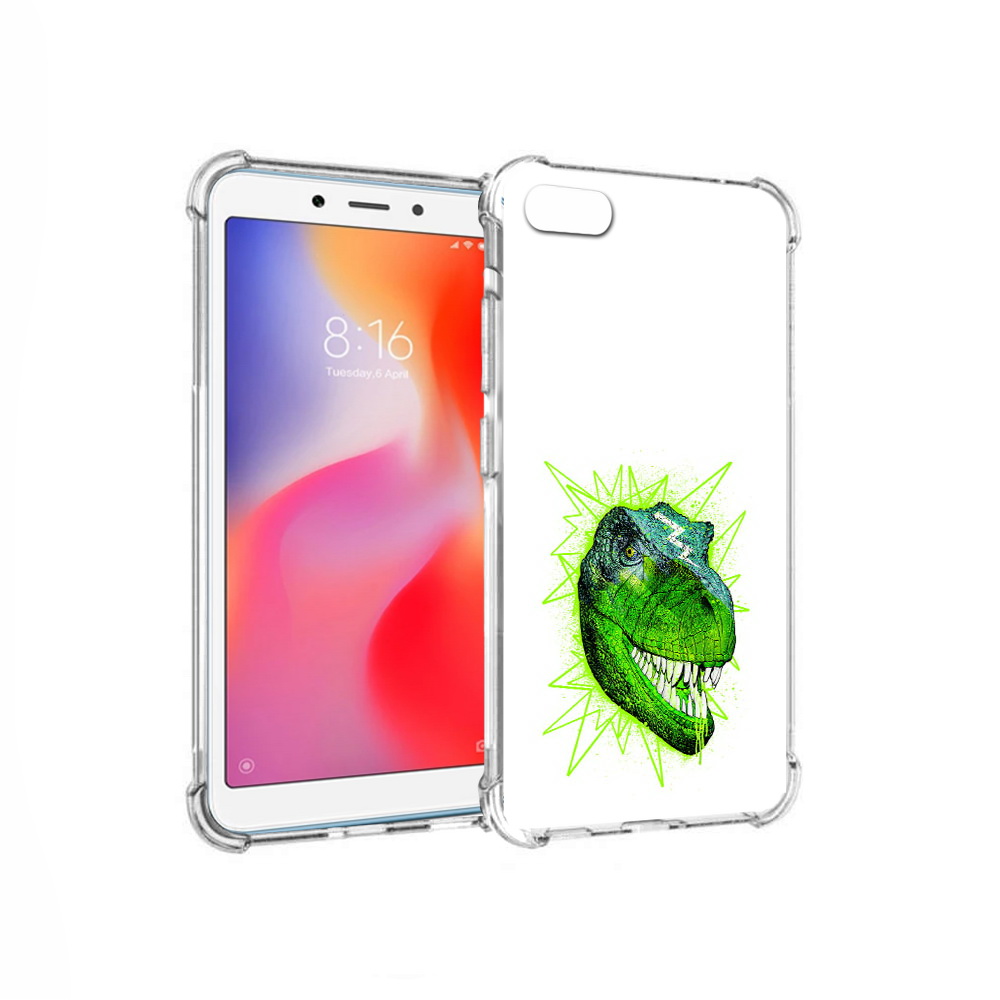 

Чехол MyPads Tocco для Xiaomi Redmi 6A зеленый динозавр (PT113916.305.358), Прозрачный, Tocco