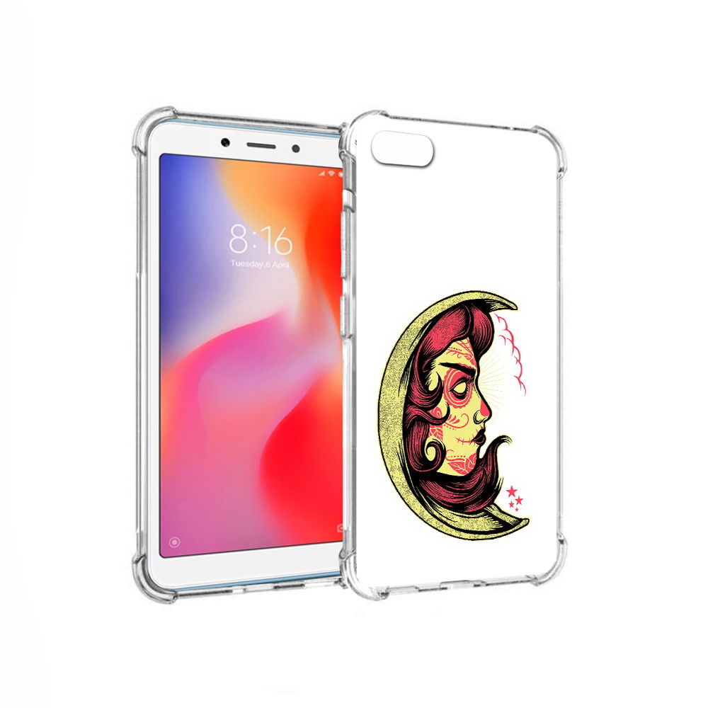 

Чехол MyPads Tocco для Xiaomi Redmi 6A желтый полумесяц с лицом девушки (PT113916.305.346), Прозрачный, Tocco