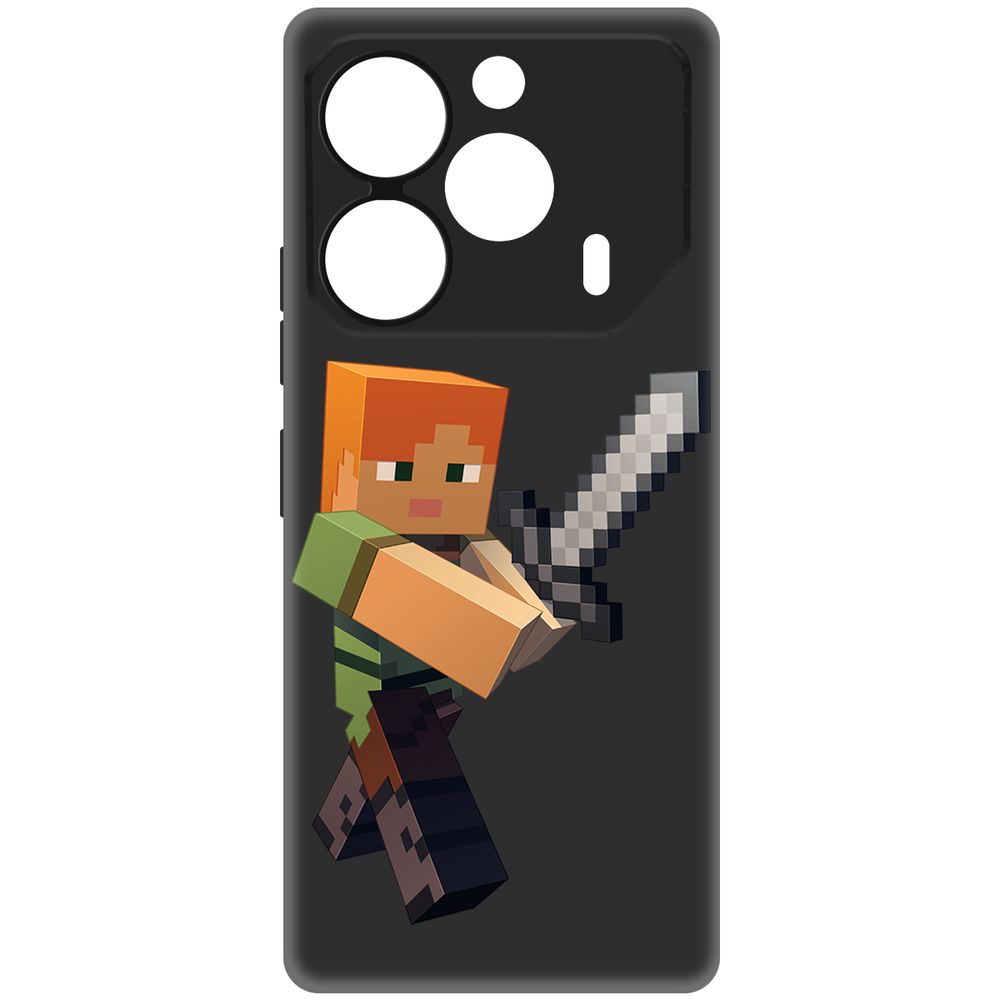 

Чехол-накладка Krutoff Soft Case Minecraft-Алекс для TECNO Pova 6 Pro черный