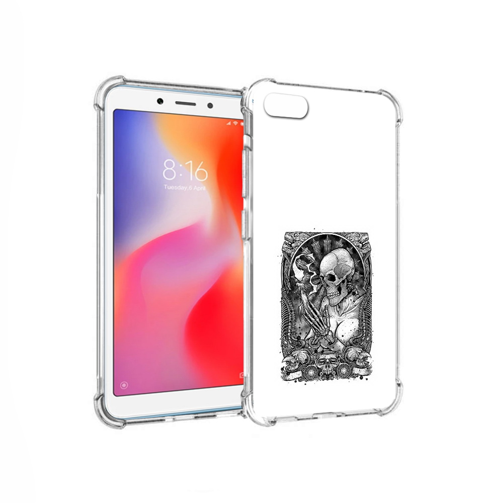 

Чехол MyPads Tocco для Xiaomi Redmi 6A девушка скелет (PT113916.305.316), Прозрачный, Tocco