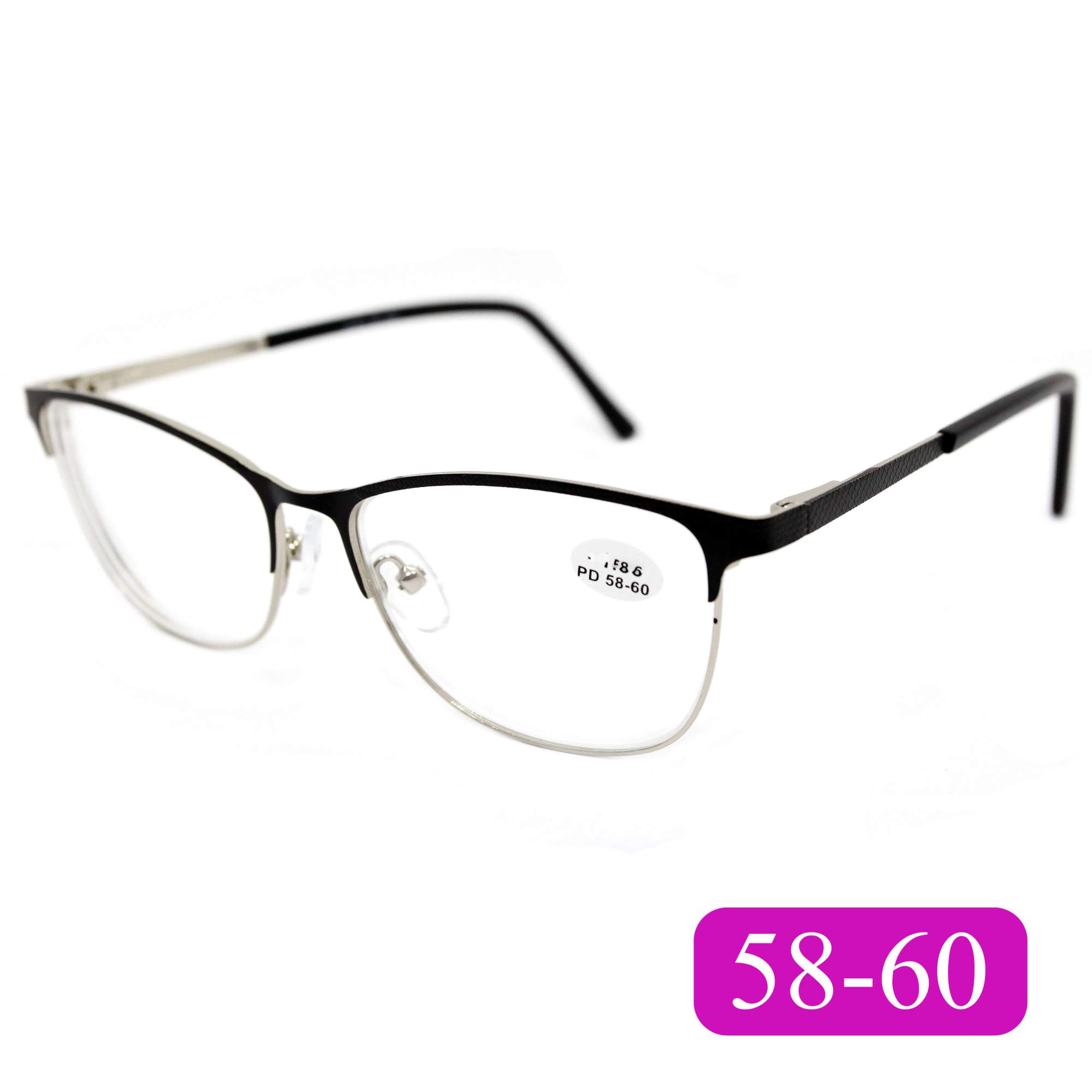 

Готовые очки Glodiatr 1611 +3.50, без футляра, цвет черный, РЦ 58-60, 1611