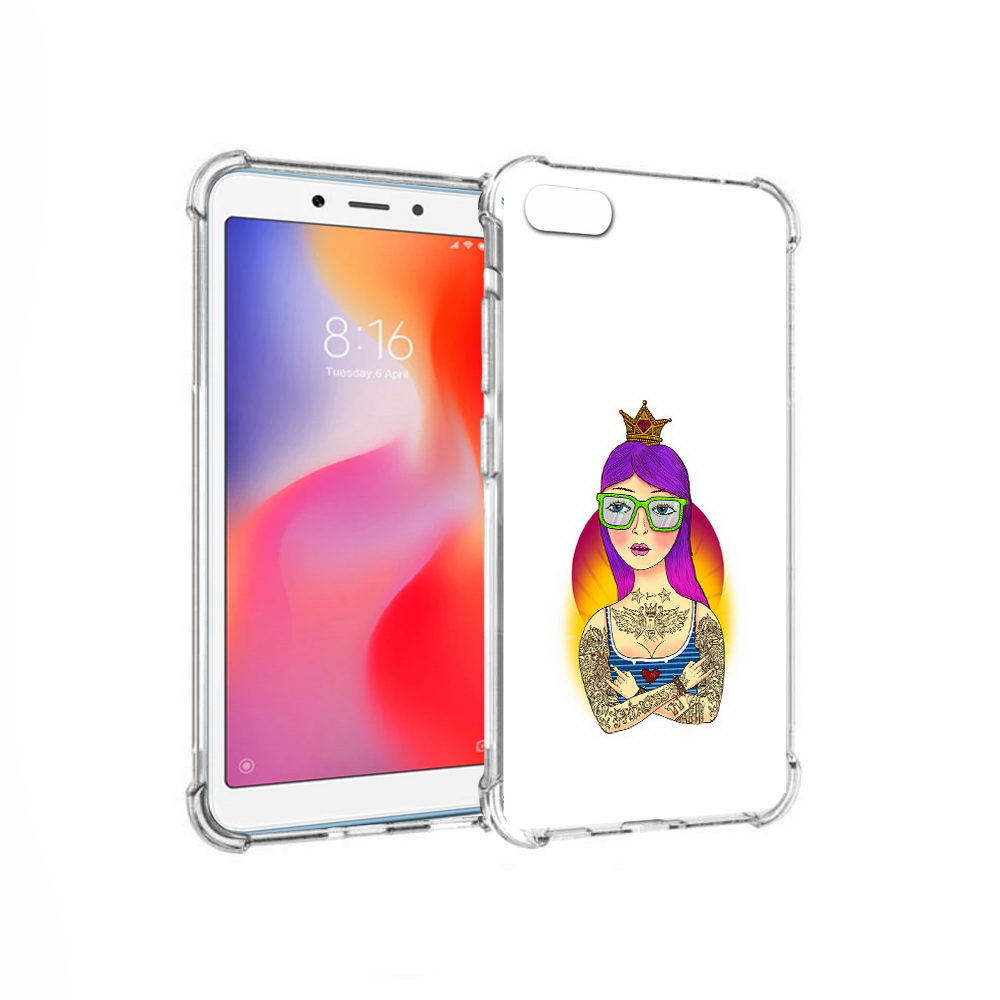 

Чехол MyPads Tocco для Xiaomi Redmi 6A девушка в татуировках с короной (PT113916.305.305), Прозрачный, Tocco