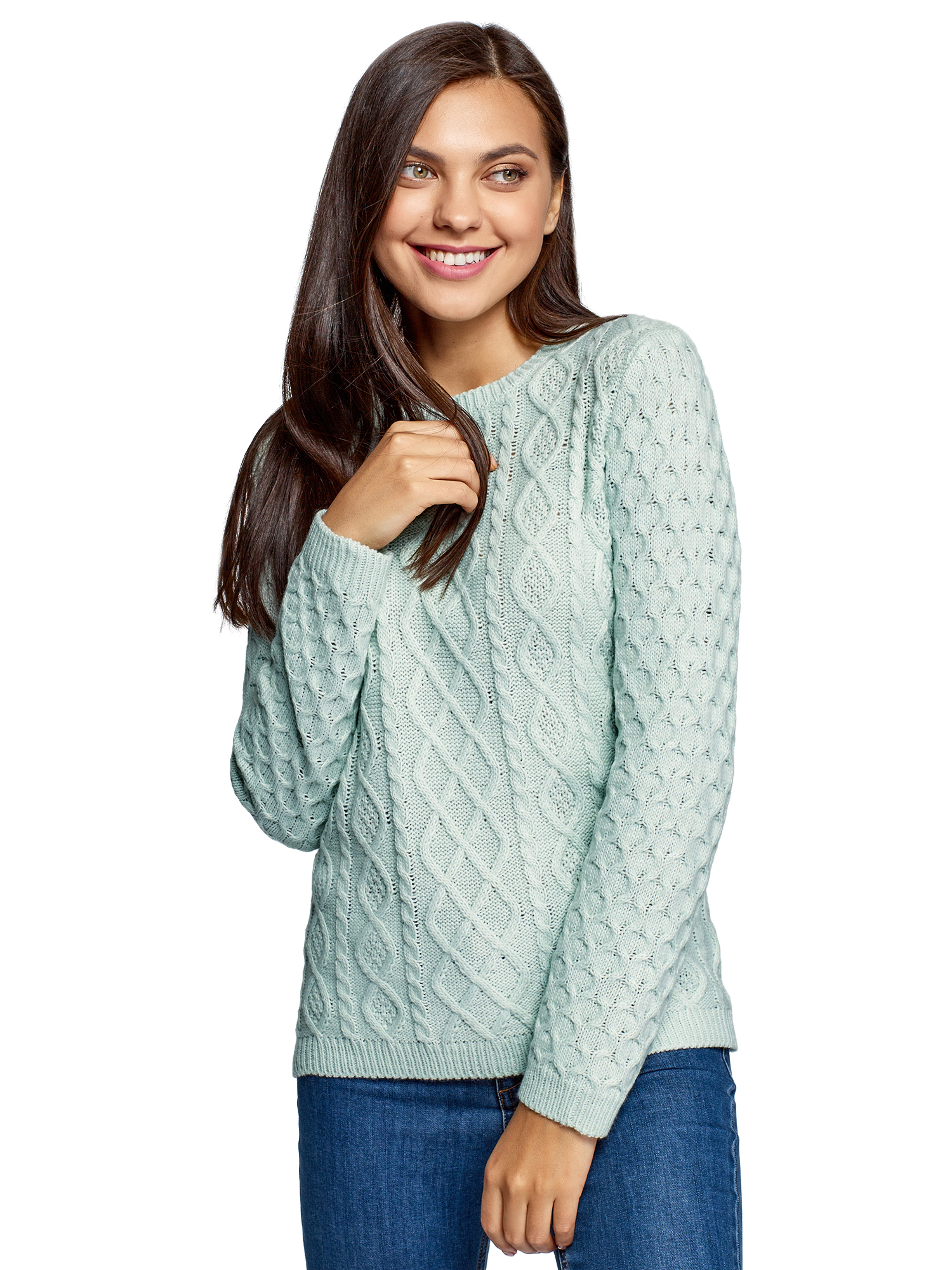 

Джемпер женский oodji 63805345 зеленый XS, 63805345