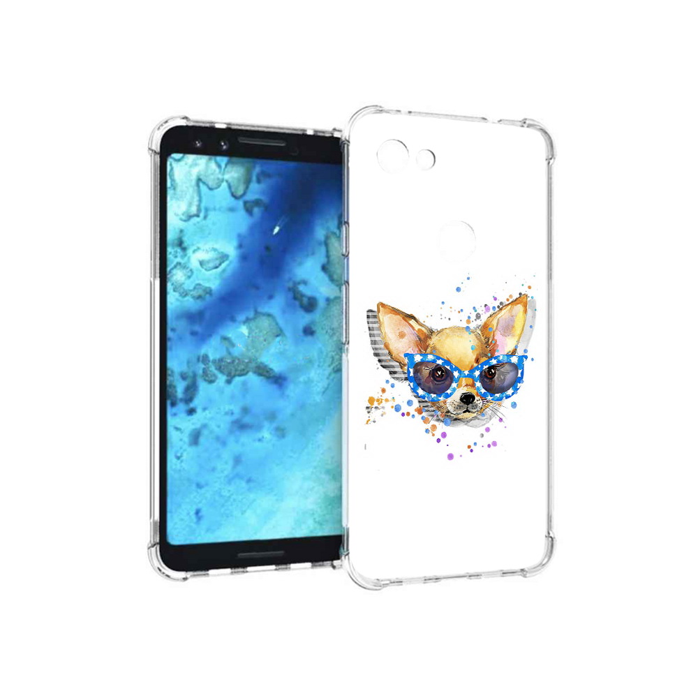 

Чехол MyPads Tocco для Google Pixel 3 чихуа-хуа в очках, Прозрачный, Tocco
