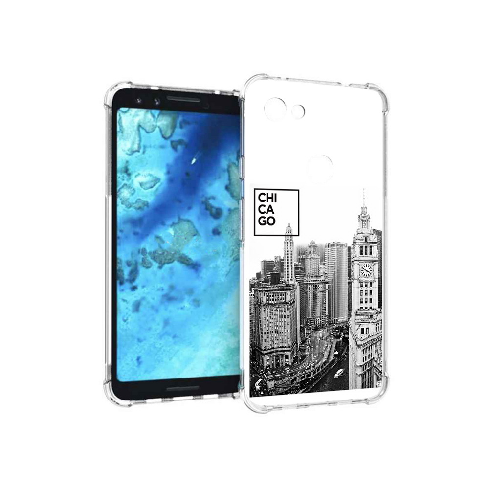 

Чехол MyPads Tocco для Google Pixel 3 черно белый чикаго, Прозрачный, Tocco