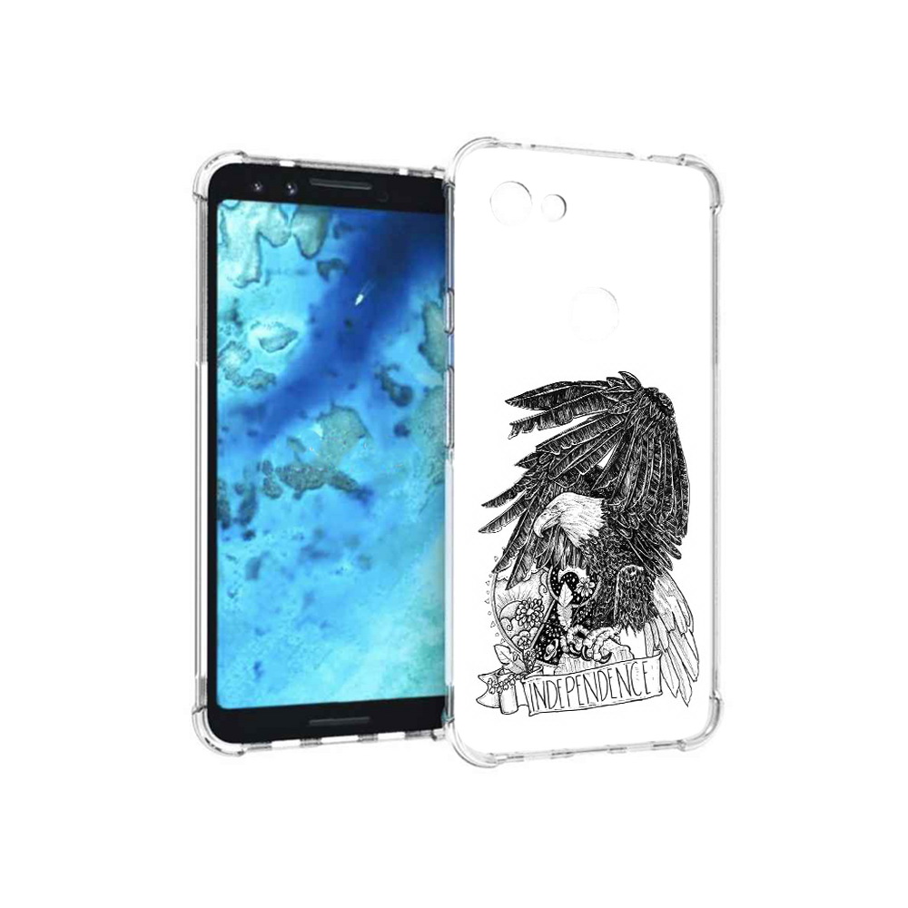 

Чехол MyPads Tocco для Google Pixel 3 черно белый сокол, Прозрачный, Tocco