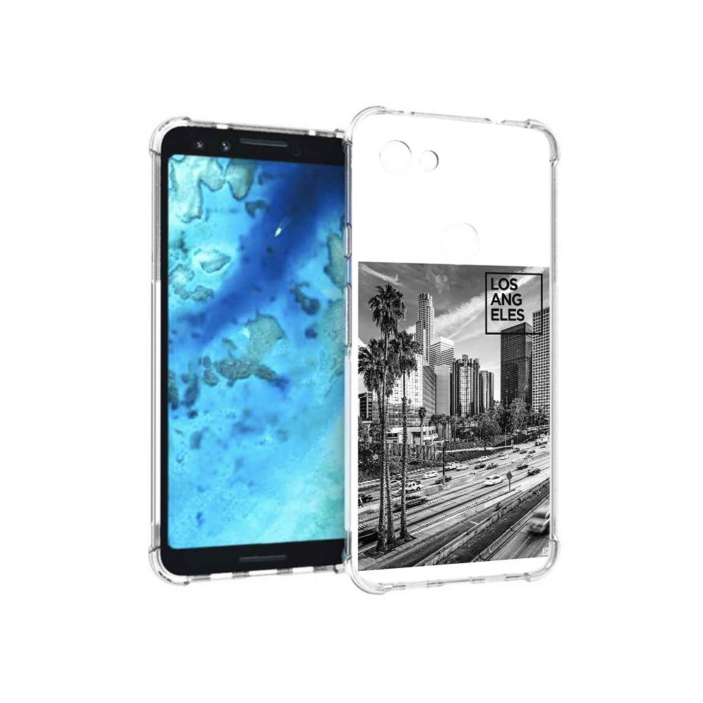 

Чехол MyPads Tocco для Google Pixel 3 черно белый лос анджелес, Прозрачный, Tocco