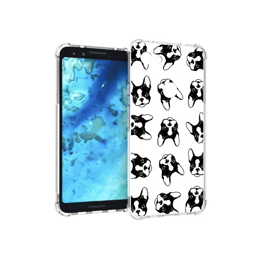 

Чехол MyPads Tocco для Google Pixel 3 черно белые собачки, Прозрачный, Tocco