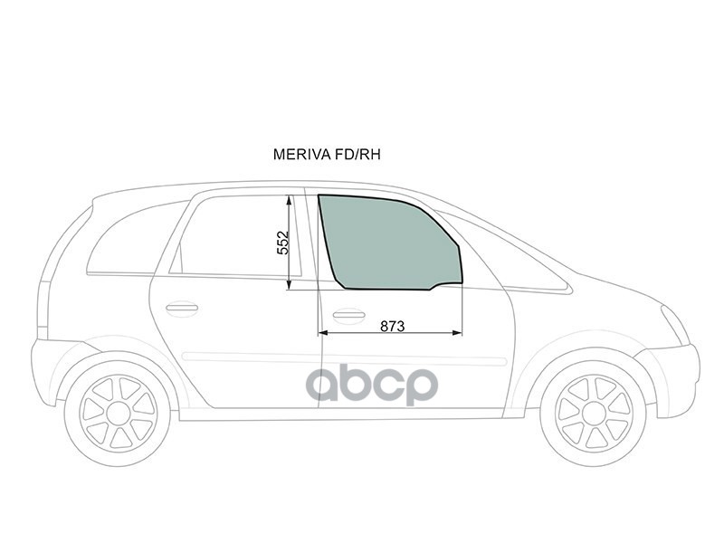 Стекло Переднее Правое Опускное Opel Meriva (A) Mpv 03-10 Xyg Арт. Meriva Fd/Rh