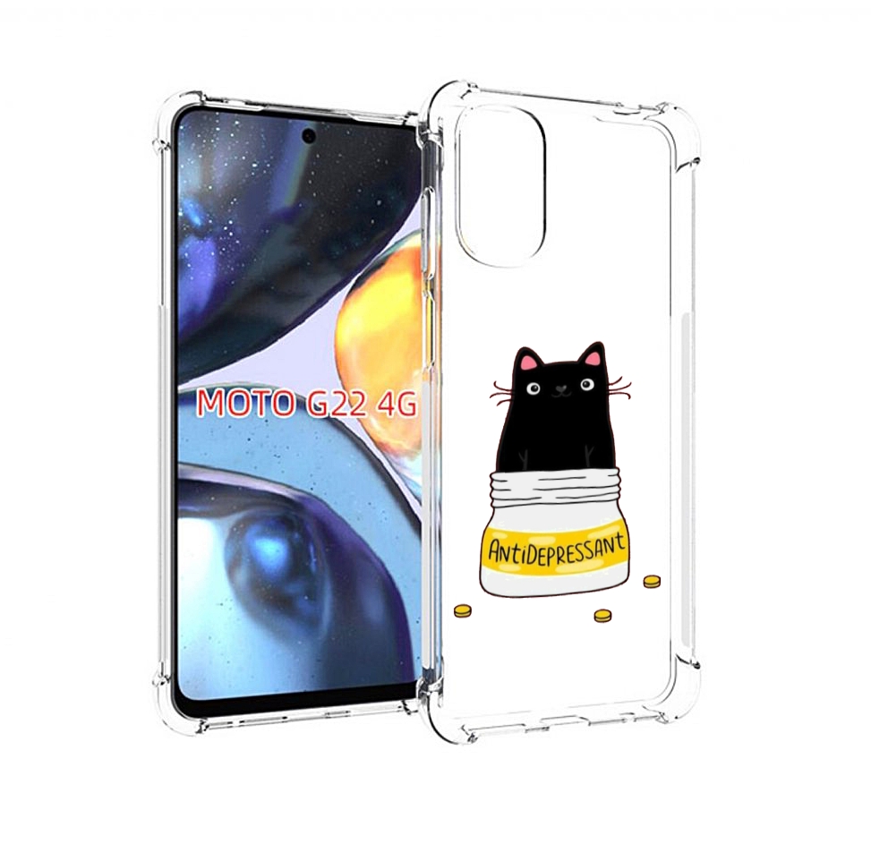 

Чехол MyPads антидепрессант для Motorola Moto G22 4G, Прозрачный, Tocco