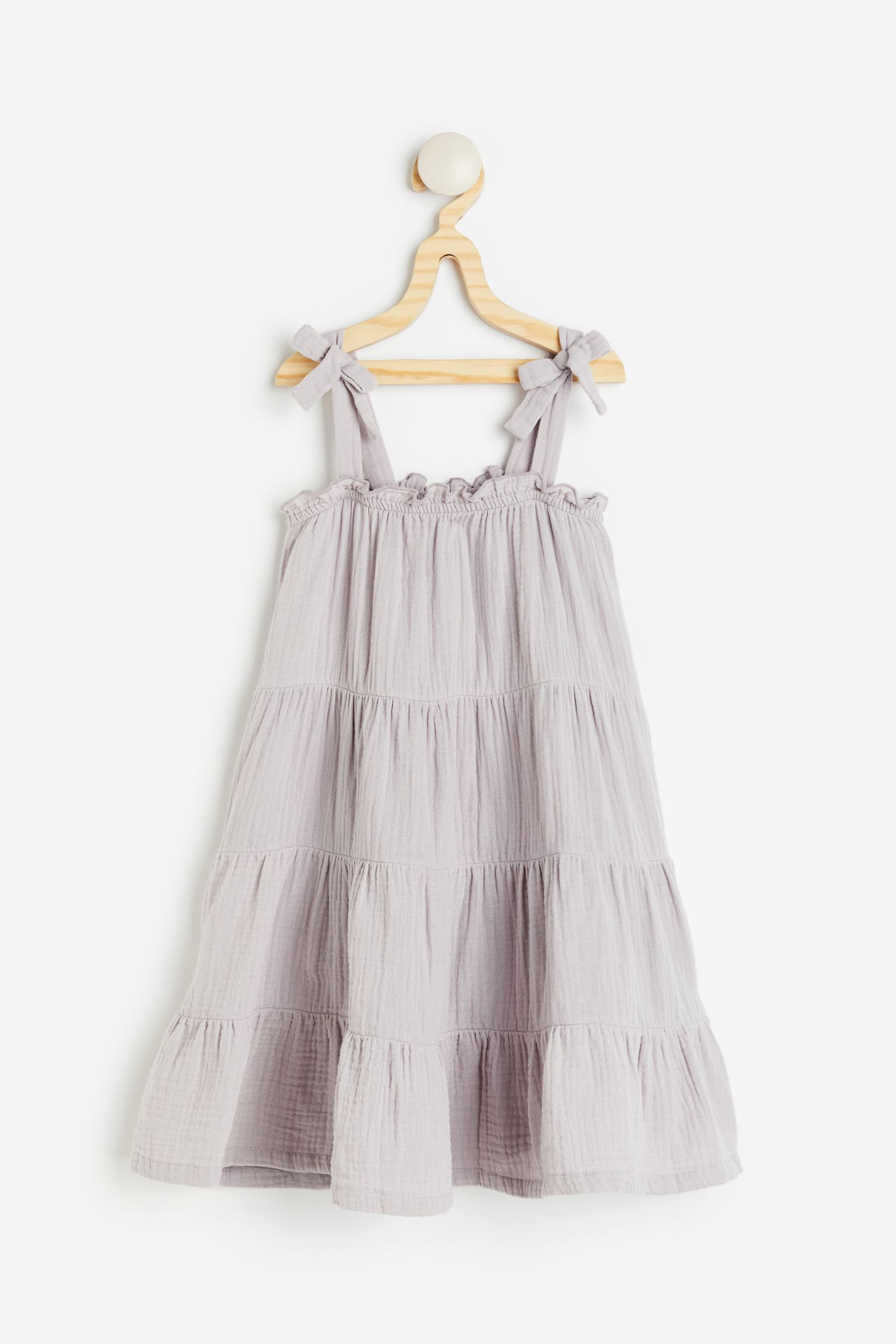 Многоярусное муслиновое платье H&M для девочек 128 лиловый (доставка из-за рубежа)