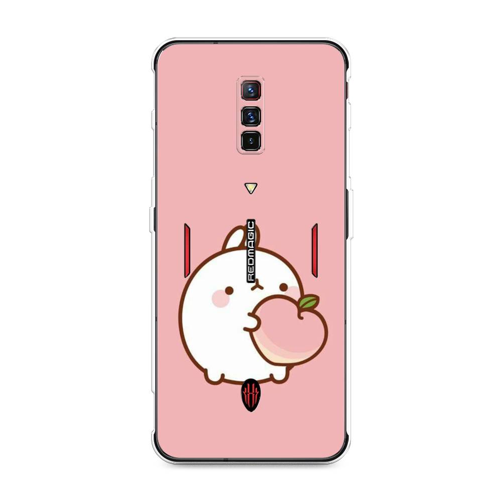 

Чехол Awog на ZTE Nubia Red Magic 6 / ЗТЕ Нубиа Ред Мэджик 6 "Кролик с персиком", Разноцветный, 135150-1