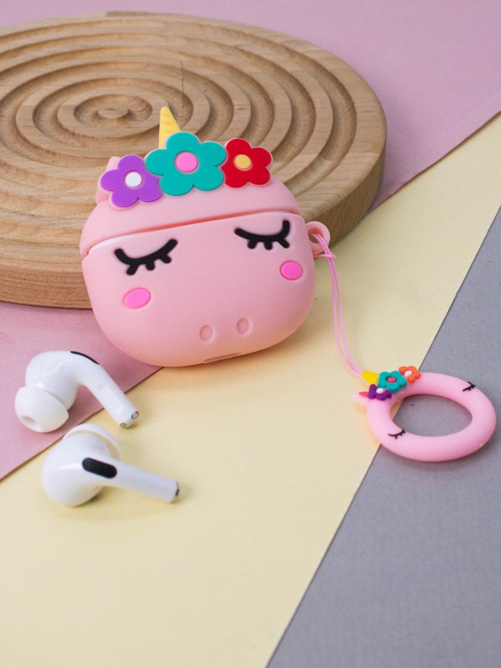 

Чехол iLikeGift для AirPods Pro UniСorn in flowers pink, Розовый, Unicorn in flowers