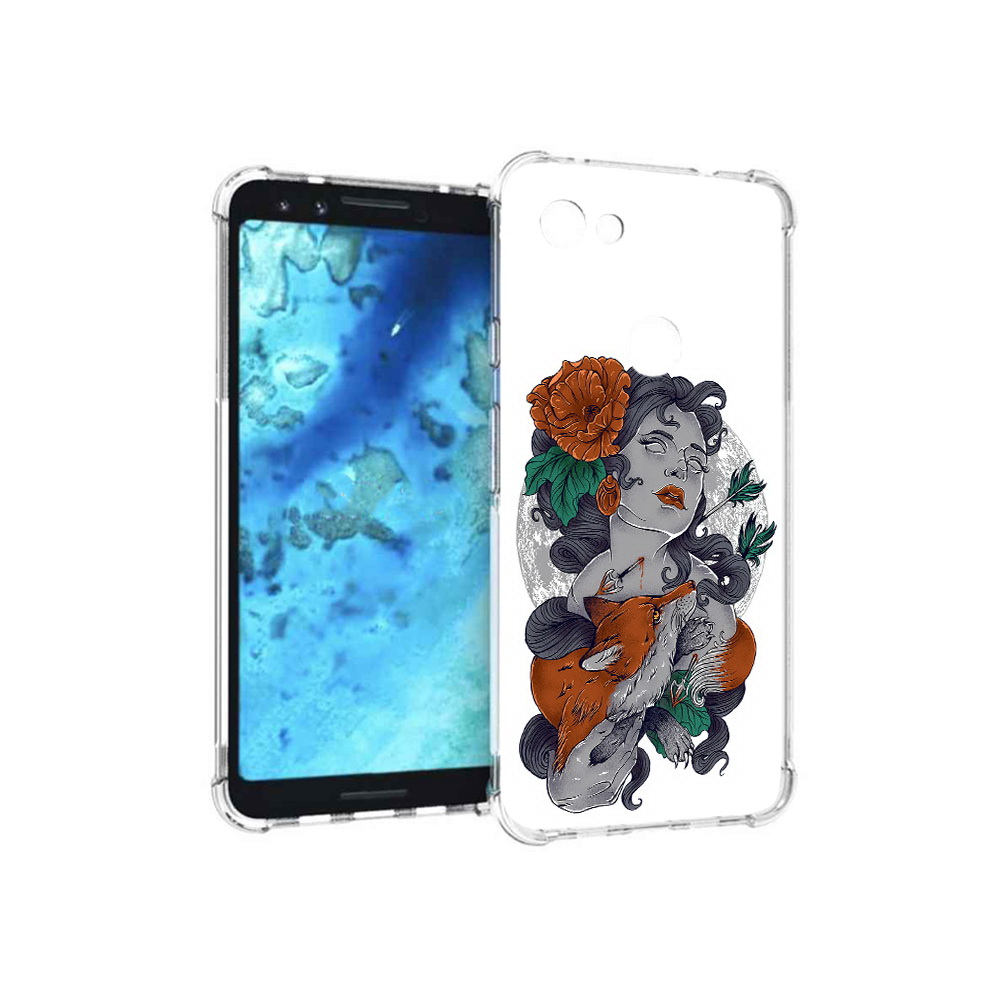 

Чехол MyPads Tocco для Google Pixel 3 темная девушка с лисой, Прозрачный, Tocco