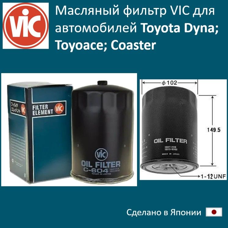 

Фильтр масляный двигателя VIC VIC_C604, C604