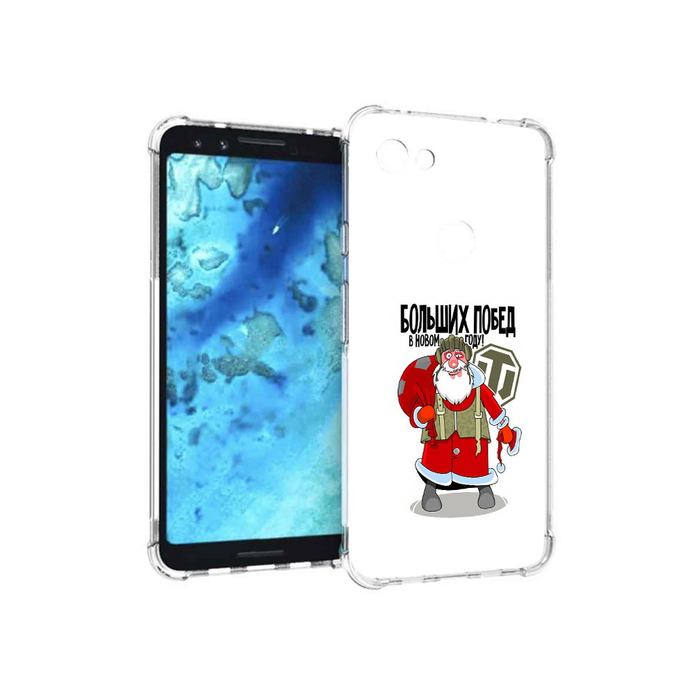 

Чехол MyPads Tocco для Google Pixel 3 Дед мороз и World of Tanks, Прозрачный, Tocco