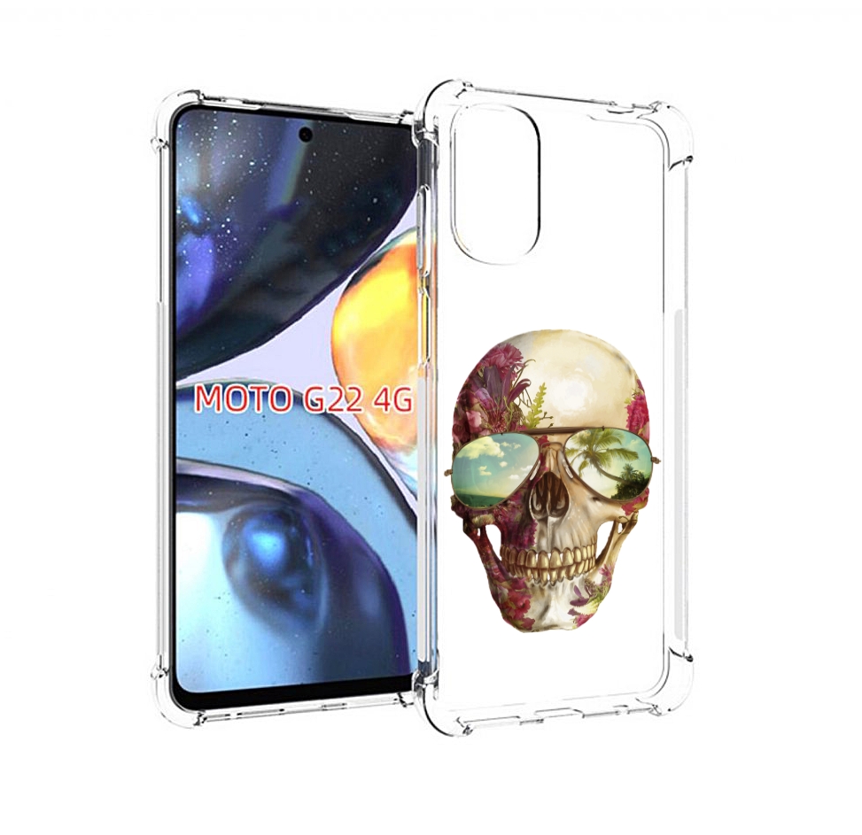 

Чехол MyPads Череп с очками для Motorola Moto G22 4G, Прозрачный, Tocco